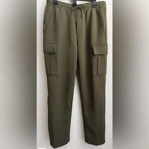 Banana Republic Scuba Cargo Jogger Pants Size M Tall Spiced Olive Green Pocket